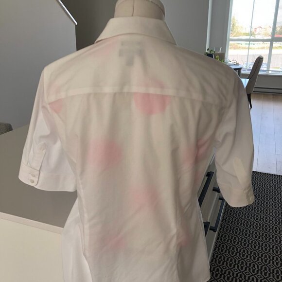 Talbots Button Down Non-Iron Fitted Cotton Shirt White Size 4 - Picture 7 of 12